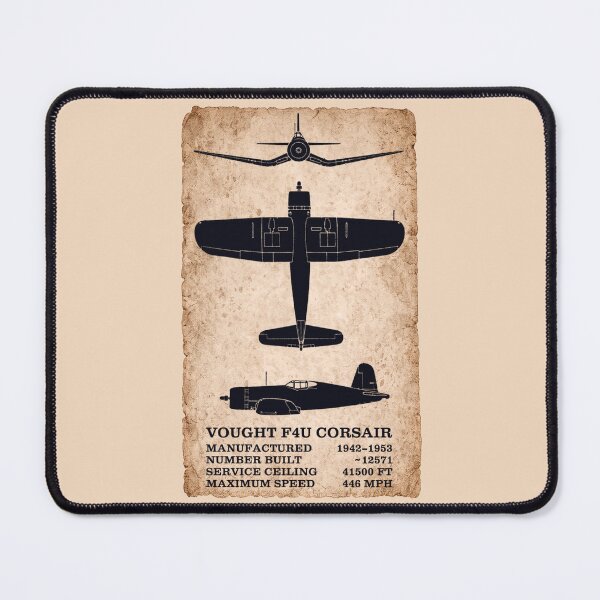 Item preview, Vought F4U Corsair WW2 Fighter Plane Vintage Historic Diagram designed and sold by MilitaryMart.