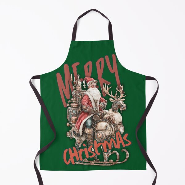 Item preview, Vintage Steampunk Christmas Art – Santa on Mechanical Sleigh designed and sold by illeN-Art-World.