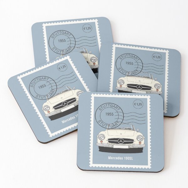 Item preview, Mercedes 190SL Classic Roadster Vintage Postage Stamp Art designed and sold by Motorline44.