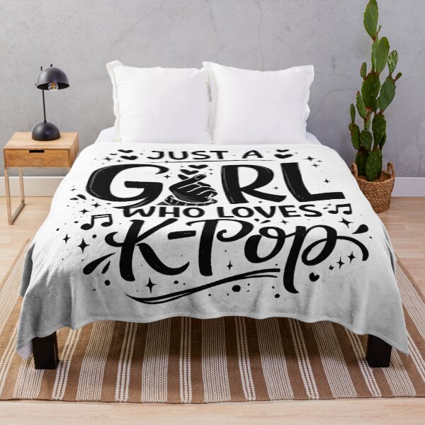 Item preview, Just a Girl Who Loves K-Pop – Cute Kpop Fan Girl Quote Aesthetic Design designed and sold by Teetreasure2.