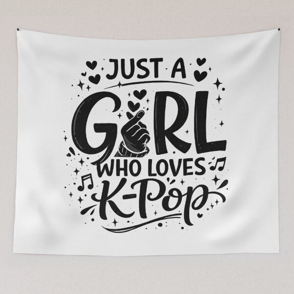 Item preview, Just a Girl Who Loves K-Pop – Cute Kpop Fan Girl Quote Aesthetic Design designed and sold by Teetreasure2.