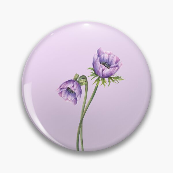Item preview, Copy of Copy of Watercolor anemone purple flowers bouquet. Hand drawn designed and sold by BartolArt.