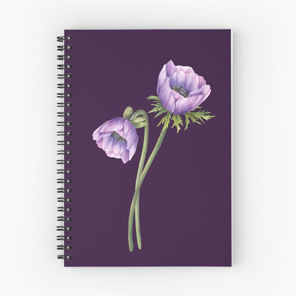 Item preview, Copy of Copy of Watercolor anemone purple flowers bouquet. Hand drawn designed and sold by BartolArt.