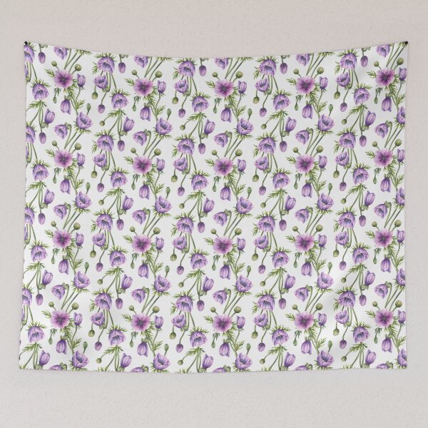 Item preview, Copy of Copy of Watercolor anemone purple flowers bouquet. Hand drawn designed and sold by BartolArt.