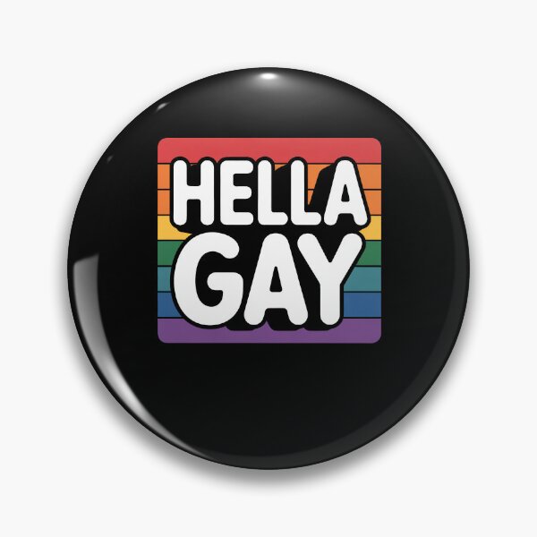 Item preview, Hella Gay Funny Retro Rainbow Gay Pride Quote designed and sold by Say It With Ink.