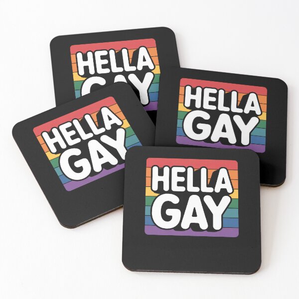 Item preview, Hella Gay Funny Retro Rainbow Gay Pride Quote designed and sold by Say It With Ink.
