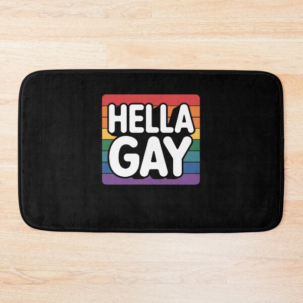 Item preview, Hella Gay Funny Retro Rainbow Gay Pride Quote designed and sold by Say It With Ink.