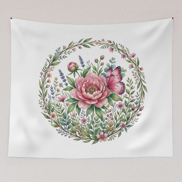 Item preview, Pink Peony & Butterfly Celestial Botanical designed and sold by MoonSoul Studio.