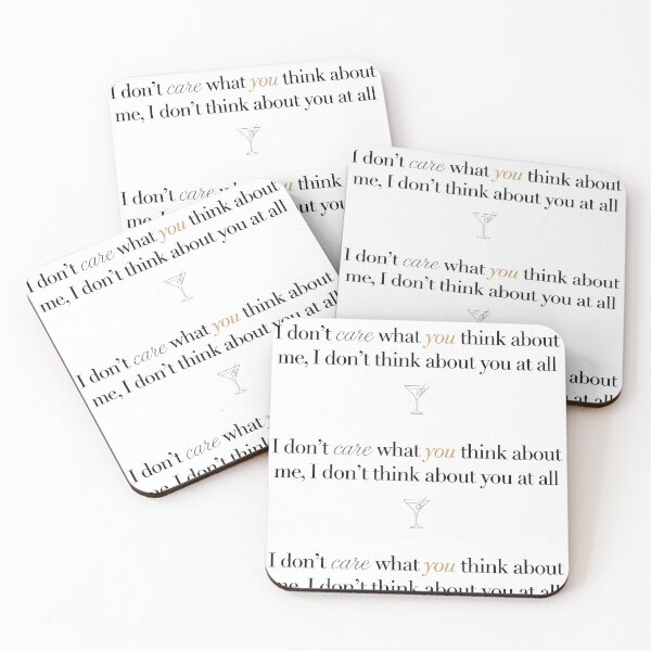 Item preview, I Don't Think About You At All - Elegant Sassy Martini Quote  designed and sold by Tokraz-art.