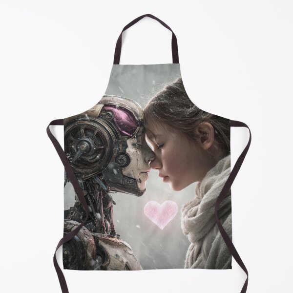 Item preview, Sci-Fi Robot and Child Emotional Connection Art . Robot and Girl Valentine Art designed and sold by illeN-Art-World.