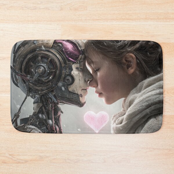 Item preview, Sci-Fi Robot and Child Emotional Connection Art . Robot and Girl Valentine Art designed and sold by illeN-Art-World.