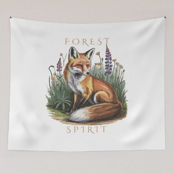 Item preview, Forest Spirit Red Fox Vintage Botanical Folklore Art designed and sold by AlexandraSand.