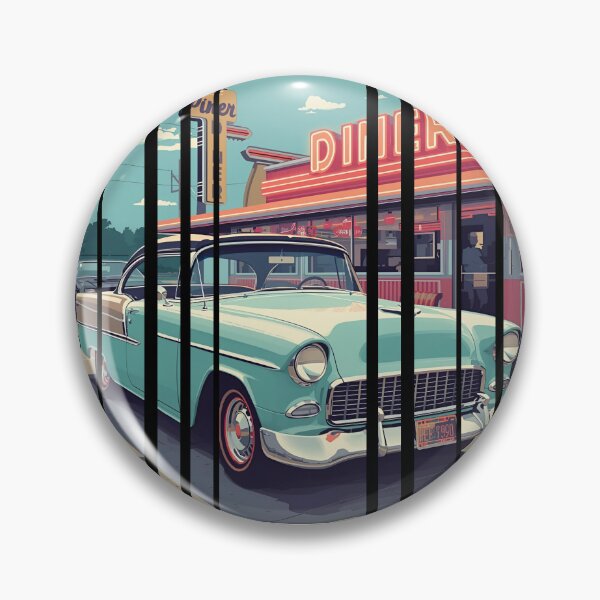 Item preview, Chevy Bel Air 1955, 50s pastel palette, chrome shine, mid-century diner vibe 9 designed and sold by Neon G.