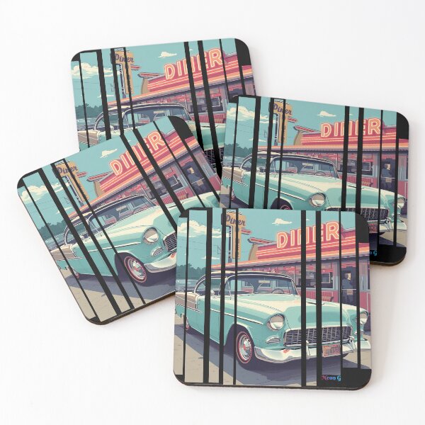 Item preview, Chevy Bel Air 1955, 50s pastel palette, chrome shine, mid-century diner vibe 9 designed and sold by Neon G.