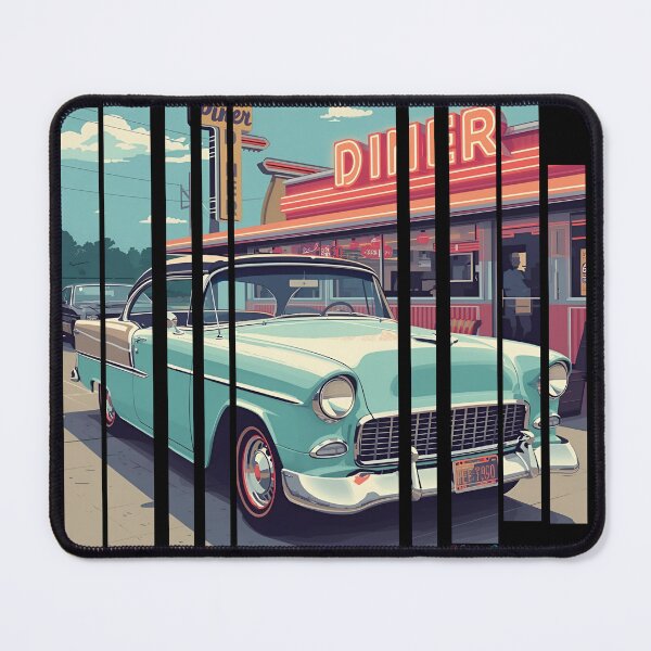 Item preview, Chevy Bel Air 1955, 50s pastel palette, chrome shine, mid-century diner vibe 9 designed and sold by Neon G.