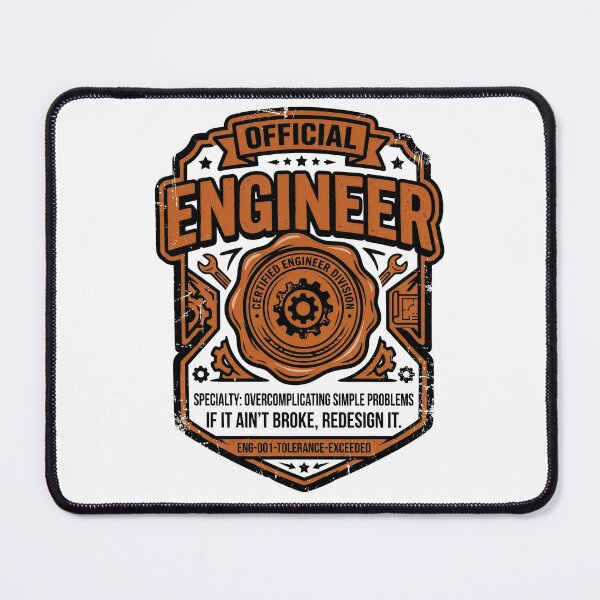 Item preview, Official Engineer Badge Overcomplicating Simple Problems Funny Engineer Gift  designed and sold by StillWildink.