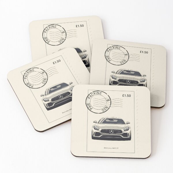 Item preview, Mercedes AMG GT Coupe Modern Supercar Vintage Postage Stamp Art designed and sold by Motorline44.