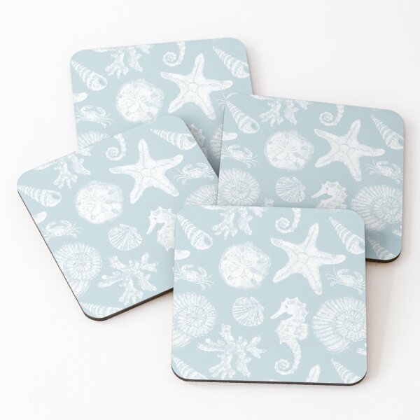 Item preview, Vintage White Washed Sea Life in Sky Blue designed and sold by PD-Coastal.