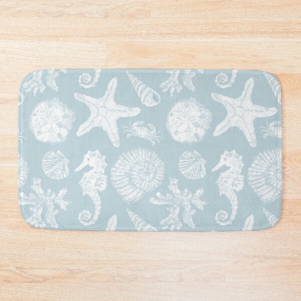 Item preview, Vintage White Washed Sea Life in Sky Blue designed and sold by PD-Coastal.