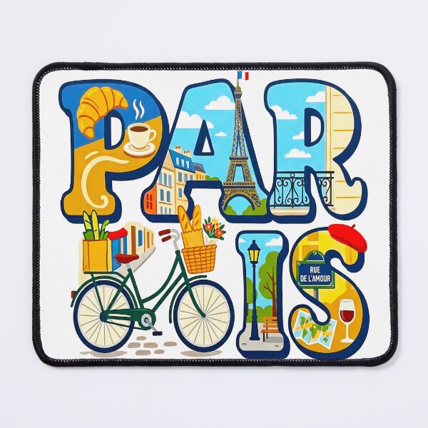 Item preview, Paris France Typography Travel Elements French Culture Art designed and sold by sky11PP.