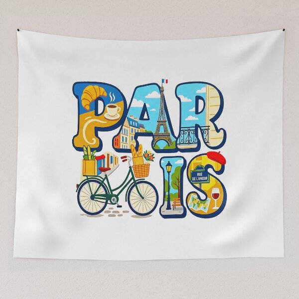Item preview, Paris France Typography Travel Elements French Culture Art   designed and sold by sky11PP.