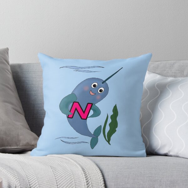Item preview, Narwhal Letter N - Adorable Animal Alphabet for Kids Nursery Decor designed and sold by illeN-Art-World.