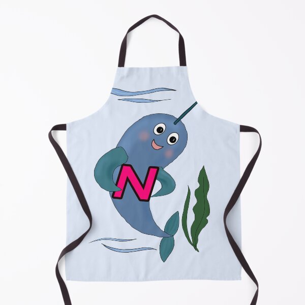 Item preview, Narwhal Letter N - Adorable Animal Alphabet for Kids Nursery Decor designed and sold by illeN-Art-World.