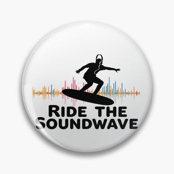 Item preview, Ride the Soundwave – surfing on giant colorful soundwave with headphones on 1 designed and sold by Neon G.