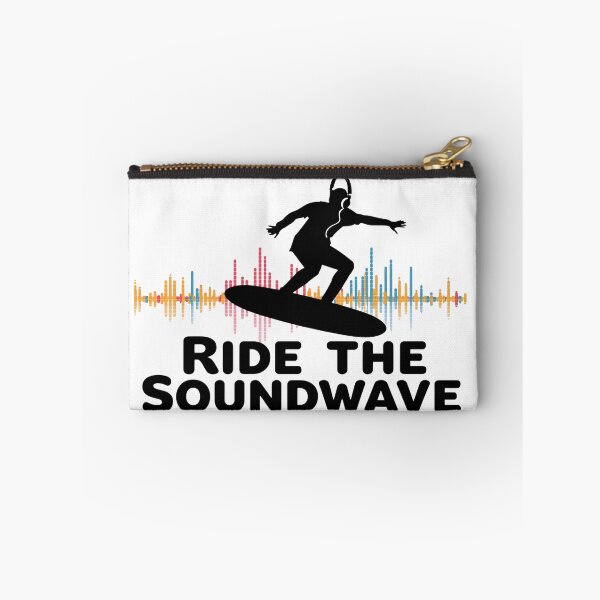 Item preview, Ride the Soundwave – surfing on giant colorful soundwave with headphones on 1 designed and sold by Neon G.