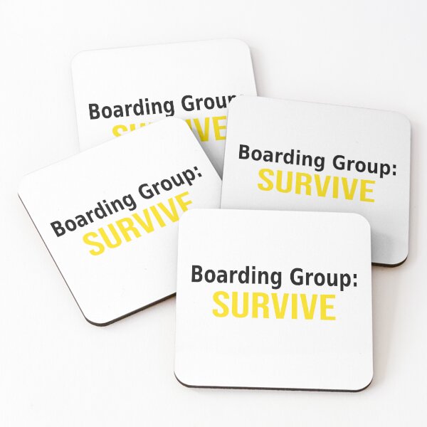Item preview, Boarding Group: SURVIVE Funny Travel Meme Sticker designed and sold by Ermicioi.