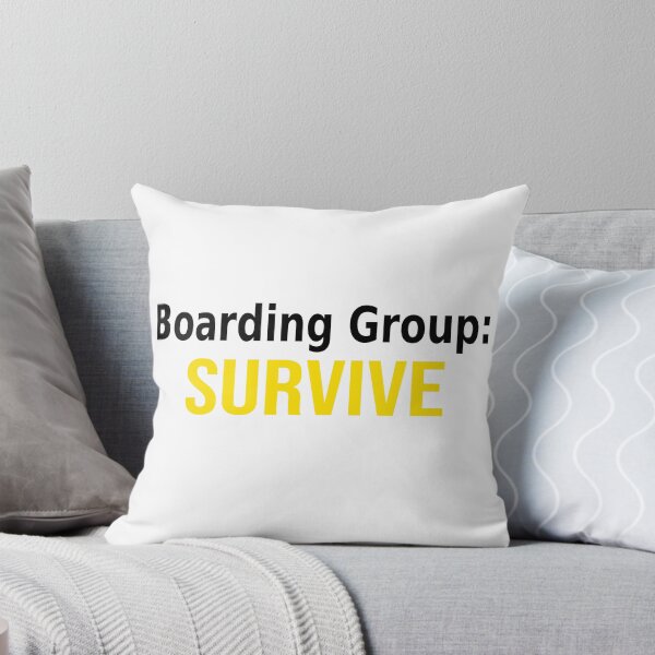 Item preview, Boarding Group: SURVIVE Funny Travel Meme Sticker designed and sold by Ermicioi.