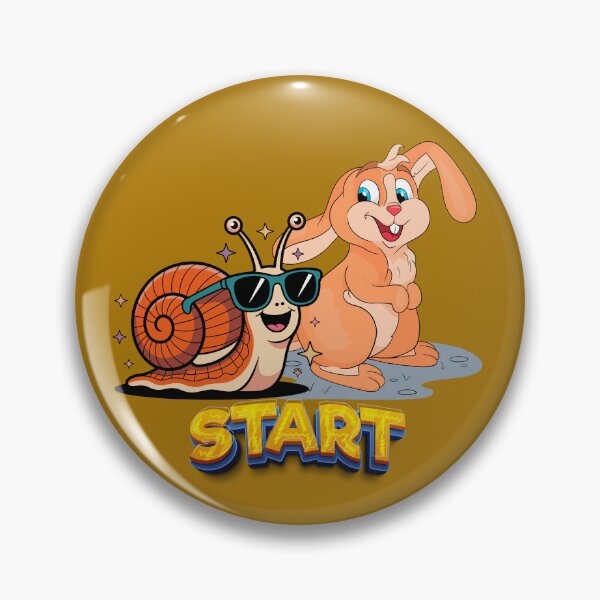 Item preview, Cool Bunny & Snail "Start" Funny Cartoon Design. designed and sold by LunaPrintCo.