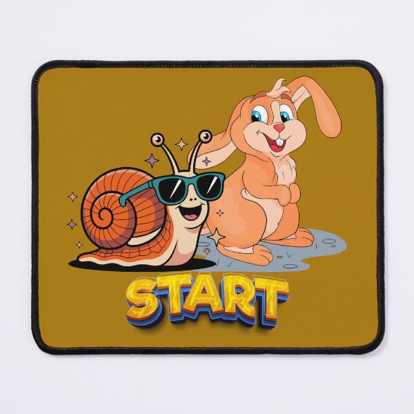 Item preview, Cool Bunny & Snail "Start" Funny Cartoon Design. designed and sold by LunaPrintCo.