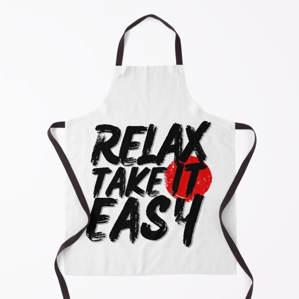 Aperçu de l'œuvre T-shirt streetwear à typographie Relax Take It Easy | Design graphique avec lettrage pinceau vieilli créée et vendue par QuirkyCloud Designs.