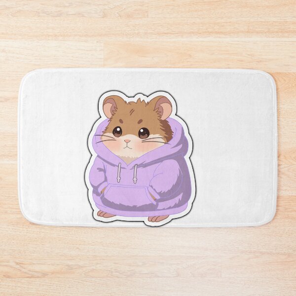 Item preview, Cute Hamster in Purple Hoodie Sticker -Kawaii Cozy Hamster Art designed and sold by pn_terest.