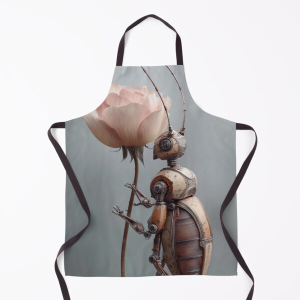 Item preview, Steampunk Robot Beetle with Pink Rose - Mechanical Insect and Botanical Art designed and sold by illeN-Art-World.