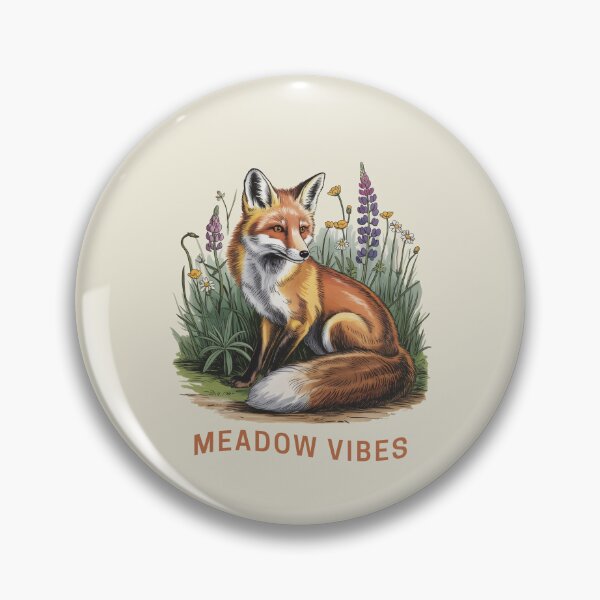Item preview, Meadow Vibes Retro Fox Vintage Flower Illustration designed and sold by AlexandraSand.