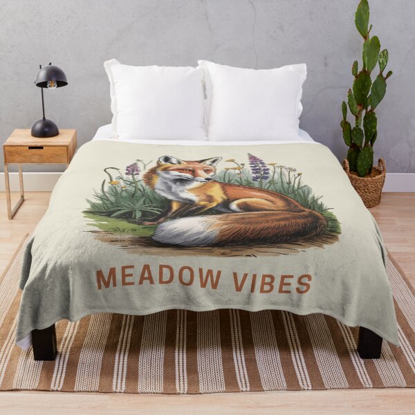 Item preview, Meadow Vibes Retro Fox Vintage Flower Illustration designed and sold by AlexandraSand.