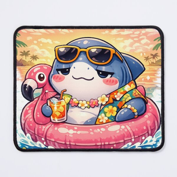 Item preview, Do Not Disturb Shark – Cute Kawaii Vacation Flamingo Float designed and sold by MarekoraStudio.