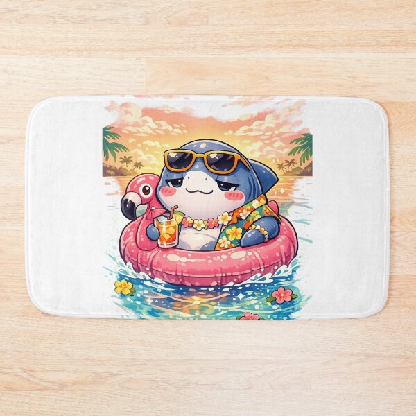 Item preview, Do Not Disturb Shark – Cute Kawaii Vacation Flamingo Float designed and sold by MarekoraStudio.