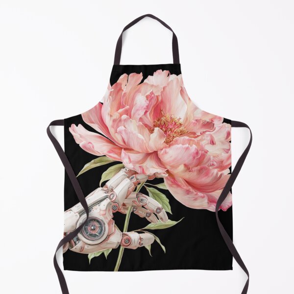 Item preview, Cyborg Hand Holding Pink Peony - Beautiful Sci-Fi Botanical Art designed and sold by illeN-Art-World.