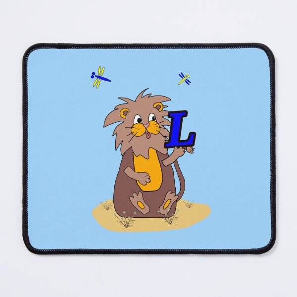Item preview, Silly Cartoon Lion Letter L - Jungle Animal Alphabet for Kids Nursery Decor designed and sold by illeN-Art-World.