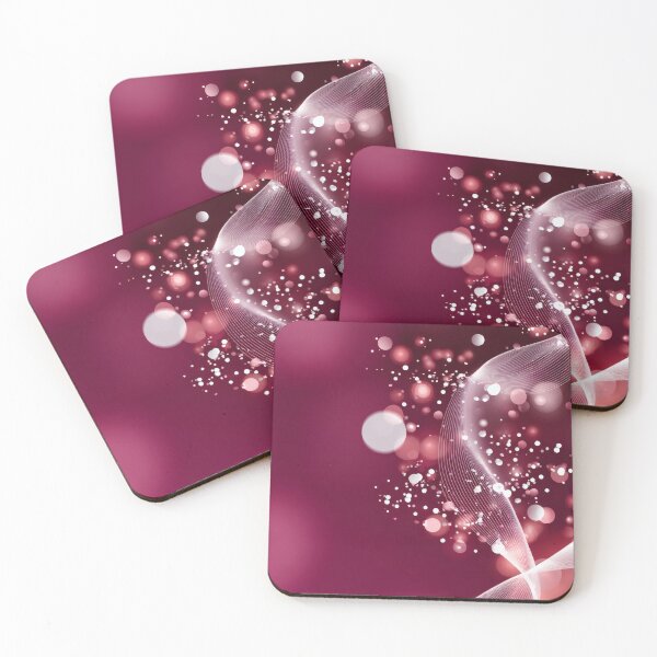 Item preview, Abstract Glowing Waves and Bokeh Lights - Elegant Pink and White Design designed and sold by illeN-Art-World.