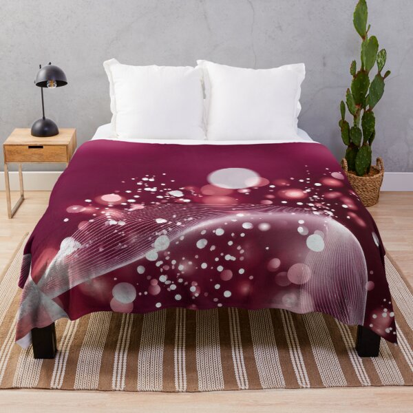 Item preview, Abstract Glowing Waves and Bokeh Lights - Elegant Pink and White Design designed and sold by illeN-Art-World.