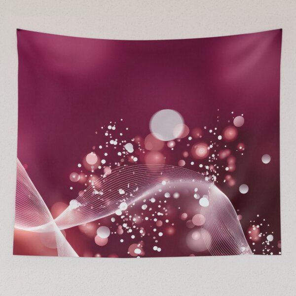 Item preview, Abstract Glowing Waves and Bokeh Lights - Elegant Pink and White Design designed and sold by illeN-Art-World.