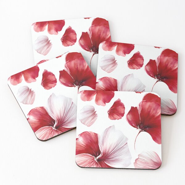 Item preview, Dramatic Red and White Watercolor Floral Pattern - Elegant Botanical Design designed and sold by illeN-Art-World.
