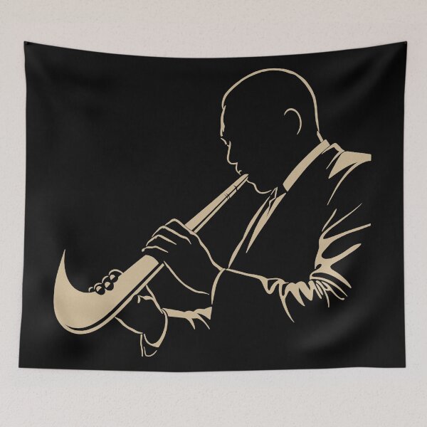 Item preview, John Coltrane - JAZZ DO IT - Nike Saxophone Parody Silhouette (stained sepia) Vintage designed and sold by ZERO-MIND.