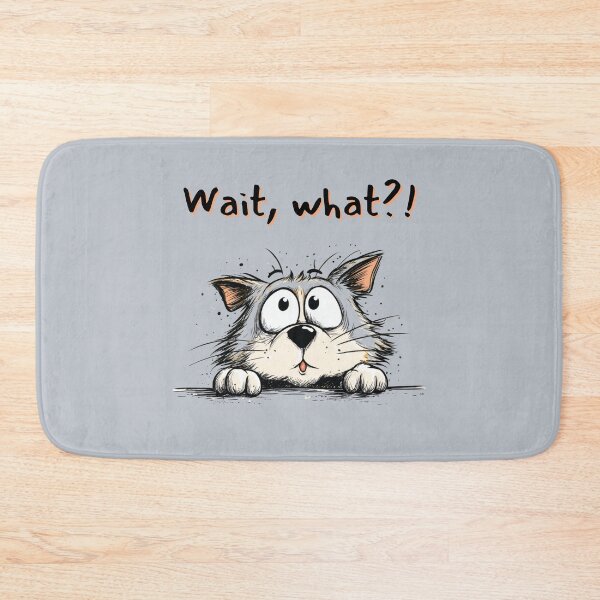 Item preview, Wait, What?! Funny Sketch Cartoon Cat with Wide Eyes designed and sold by illeN-Art-World.