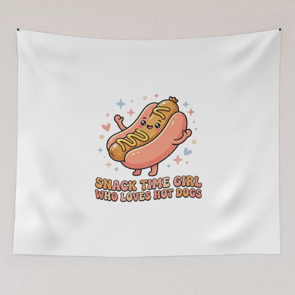 Item preview, Snack Time Girl Hot Dog Lover Cute Kawaii Food designed and sold by Verycutethings.