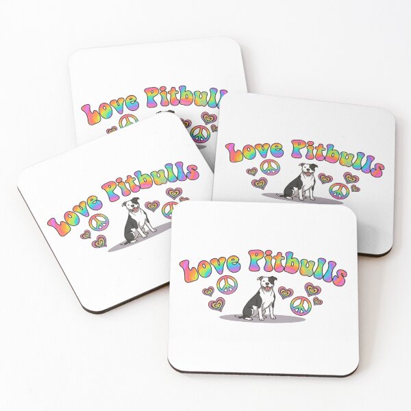 Item preview, Retro Love Pitbulls - Groovy 70s Psychedelic Peace and Hearts designed and sold by My Pitbull Place.